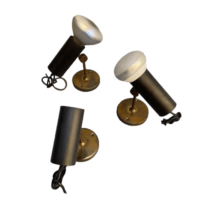coppia di lampade applique faretti attribuite a Stilnovo