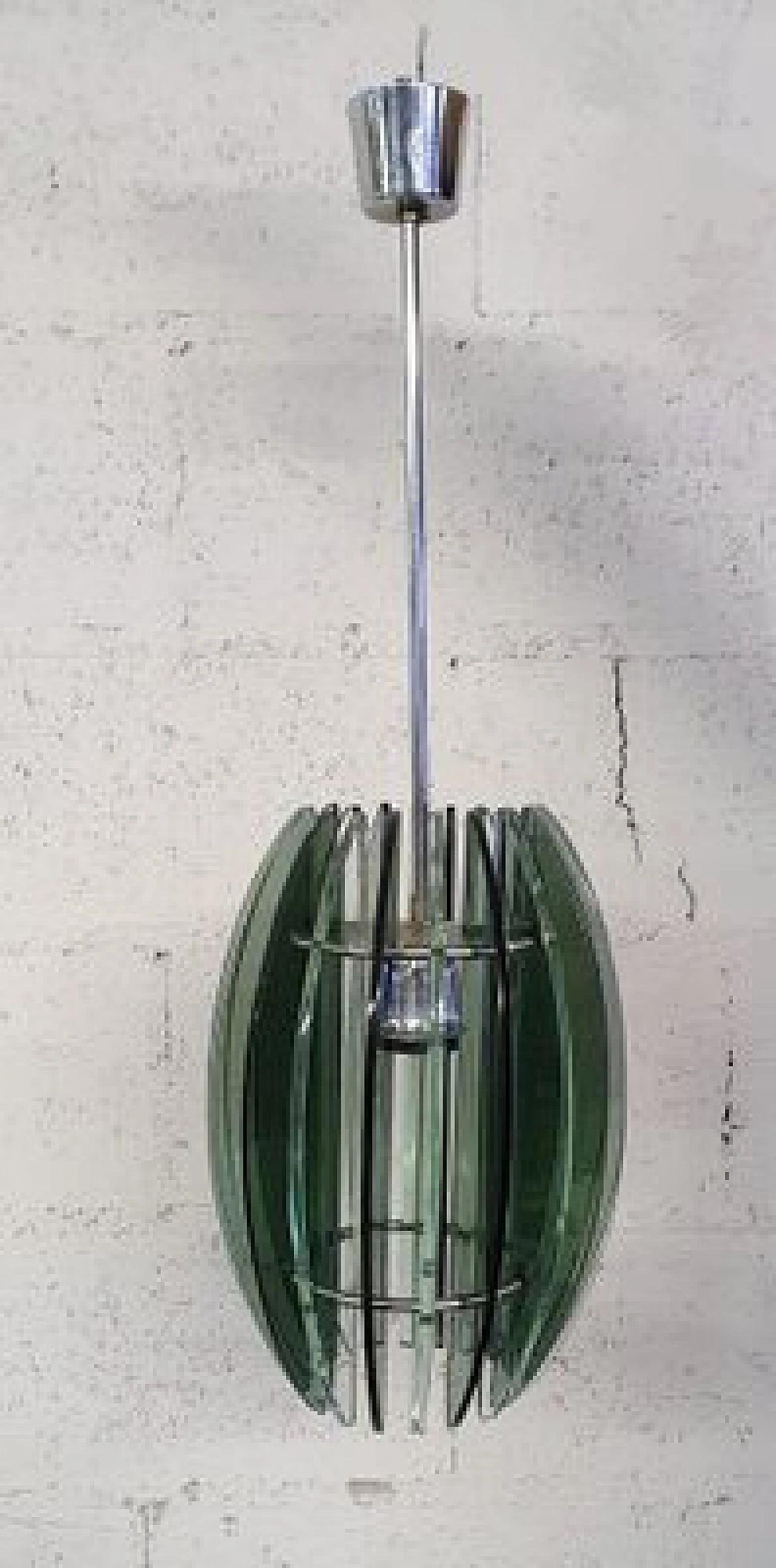 Ceiling lamp in glass by Veca, 1970s 1