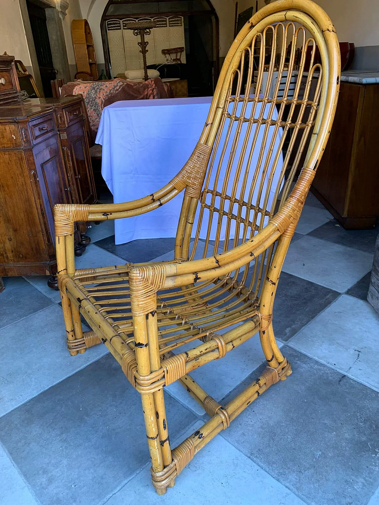 Rattan armchair by Vittorio Bonacina, 1960s 2