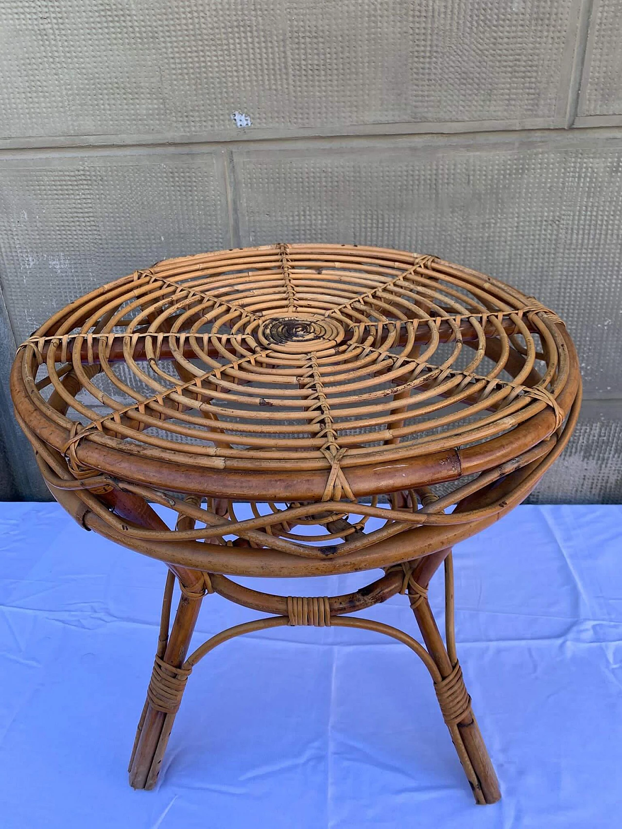 Bamboo and rattan coffee table, 1960s 1