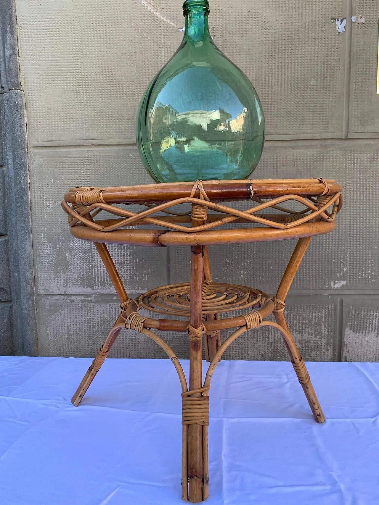 Bamboo and rattan coffee table, 1960s 4