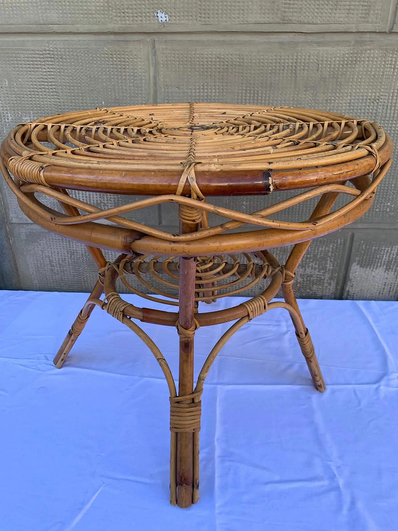 Bamboo and rattan coffee table, 1960s 5