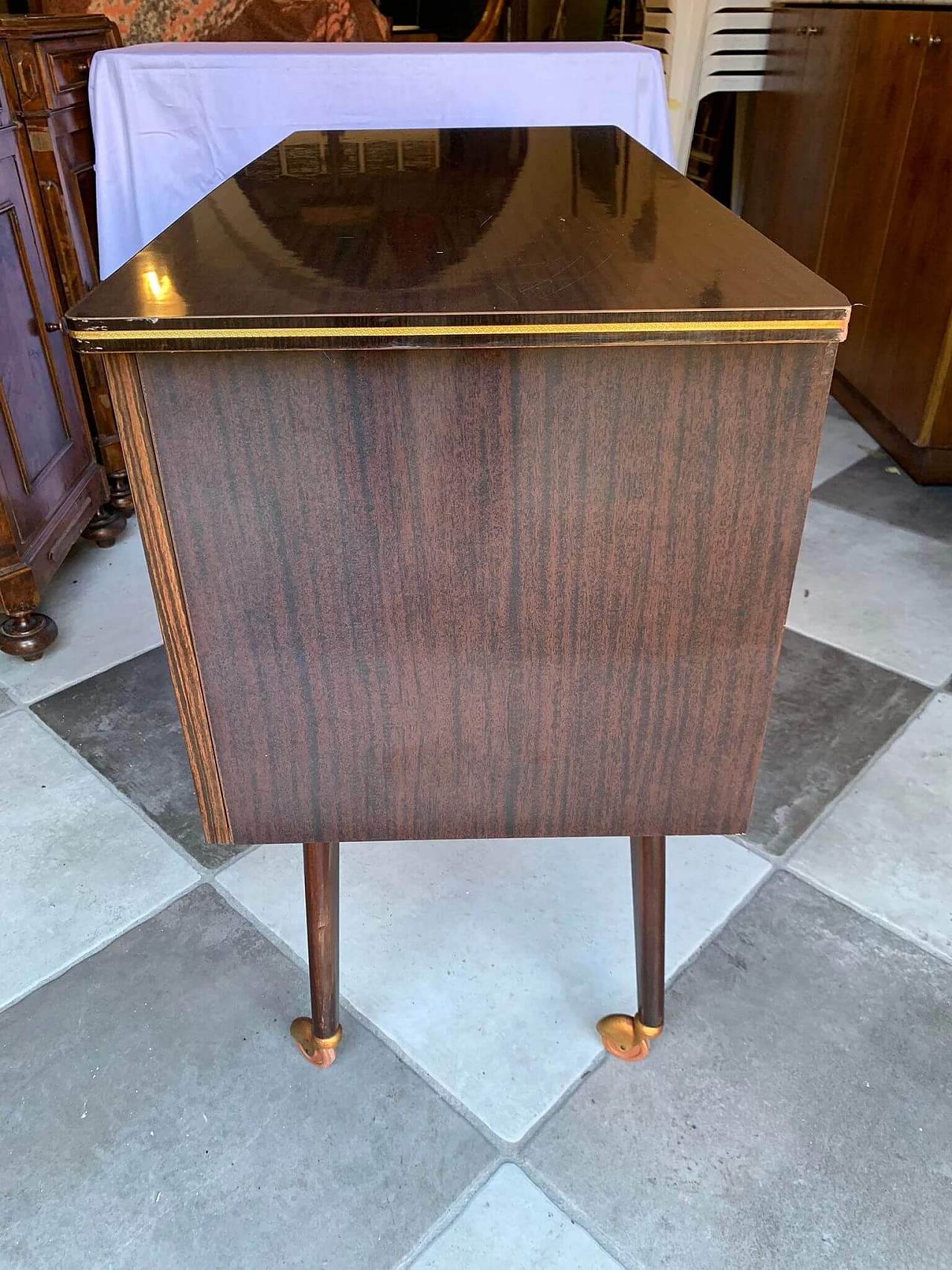 Solid wood sideboard with two doors, 1960s 1