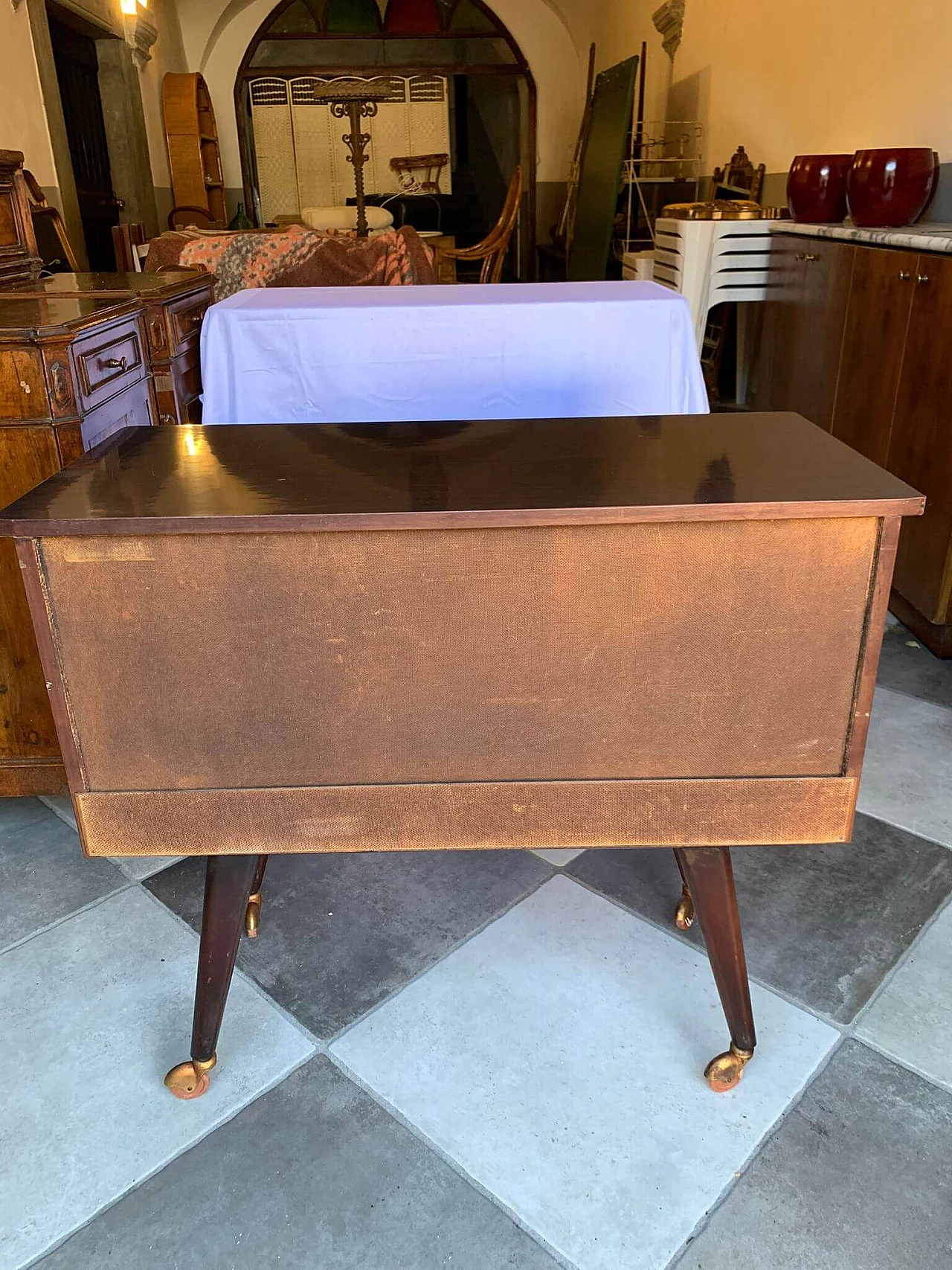 Solid wood sideboard with two doors, 1960s 2