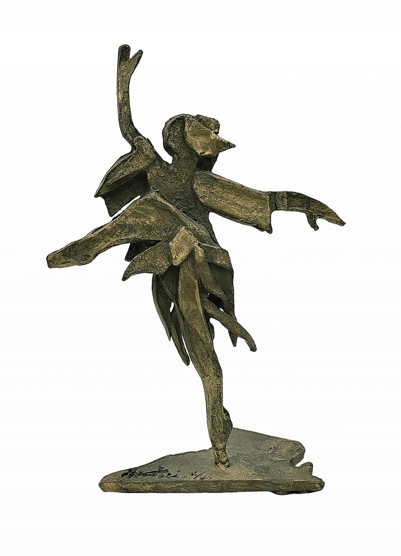 Scultura in lamina di bronzo di ballerina classica, anni '50 11