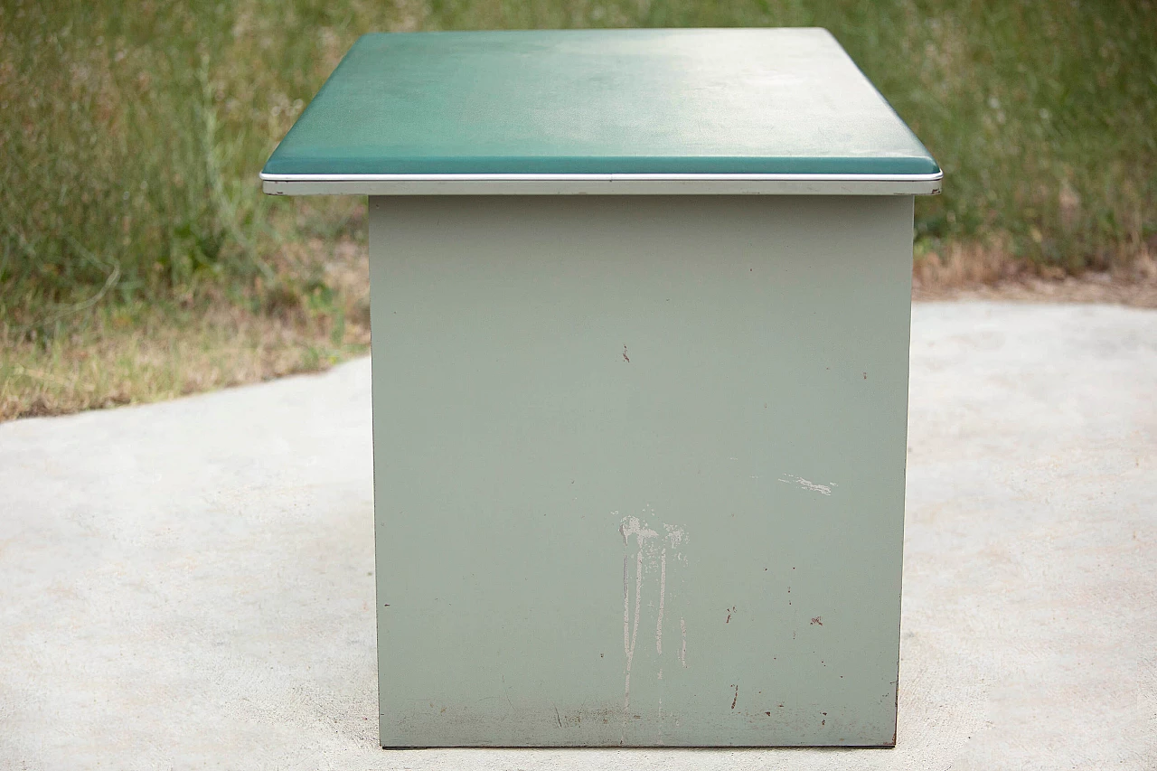 Metal and skai desk in the style of Gio Ponti with chair, 1960s 5