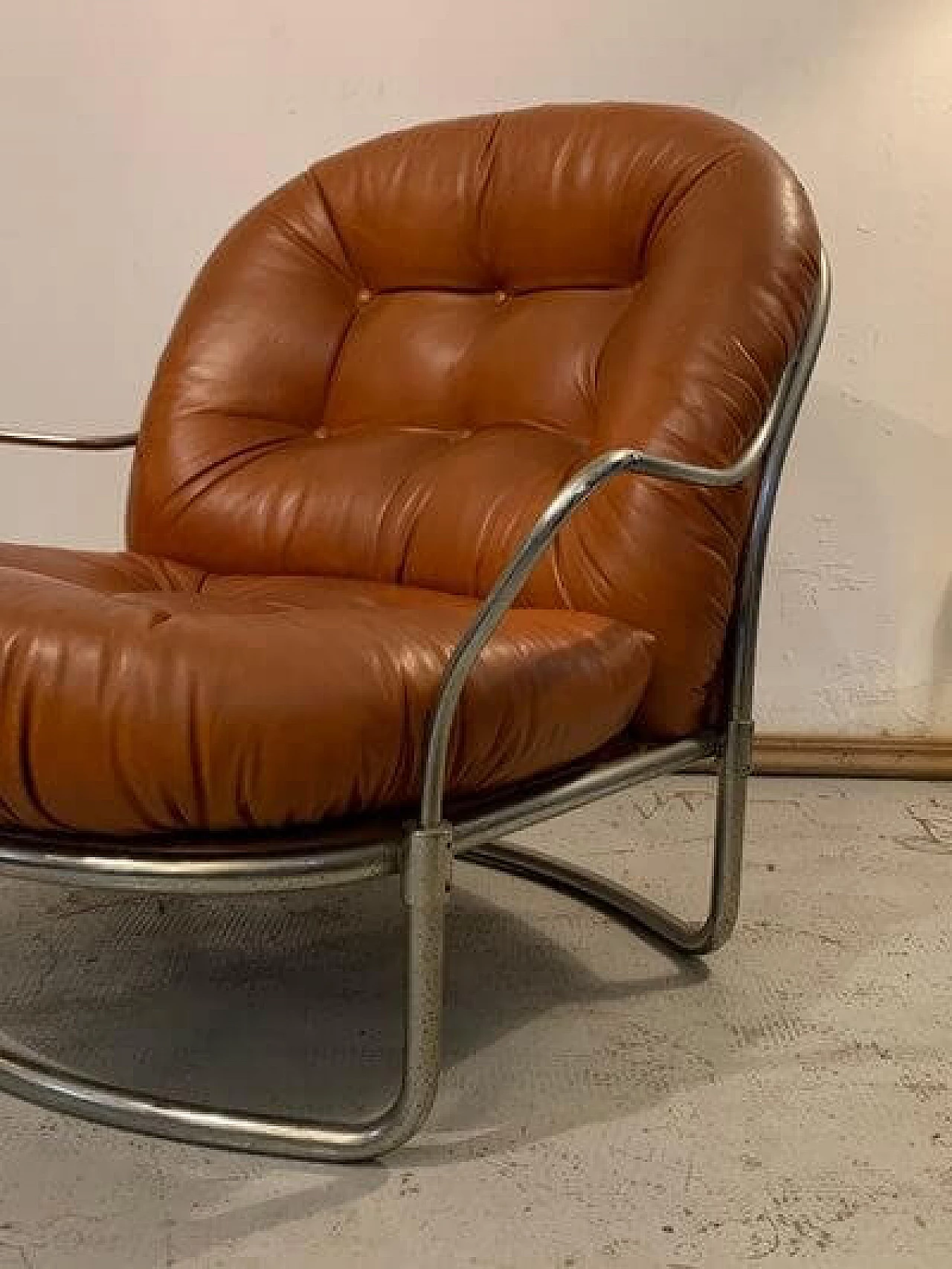 Steel and leather armchair by Carlo De Carli for Cinova, 1960s 14