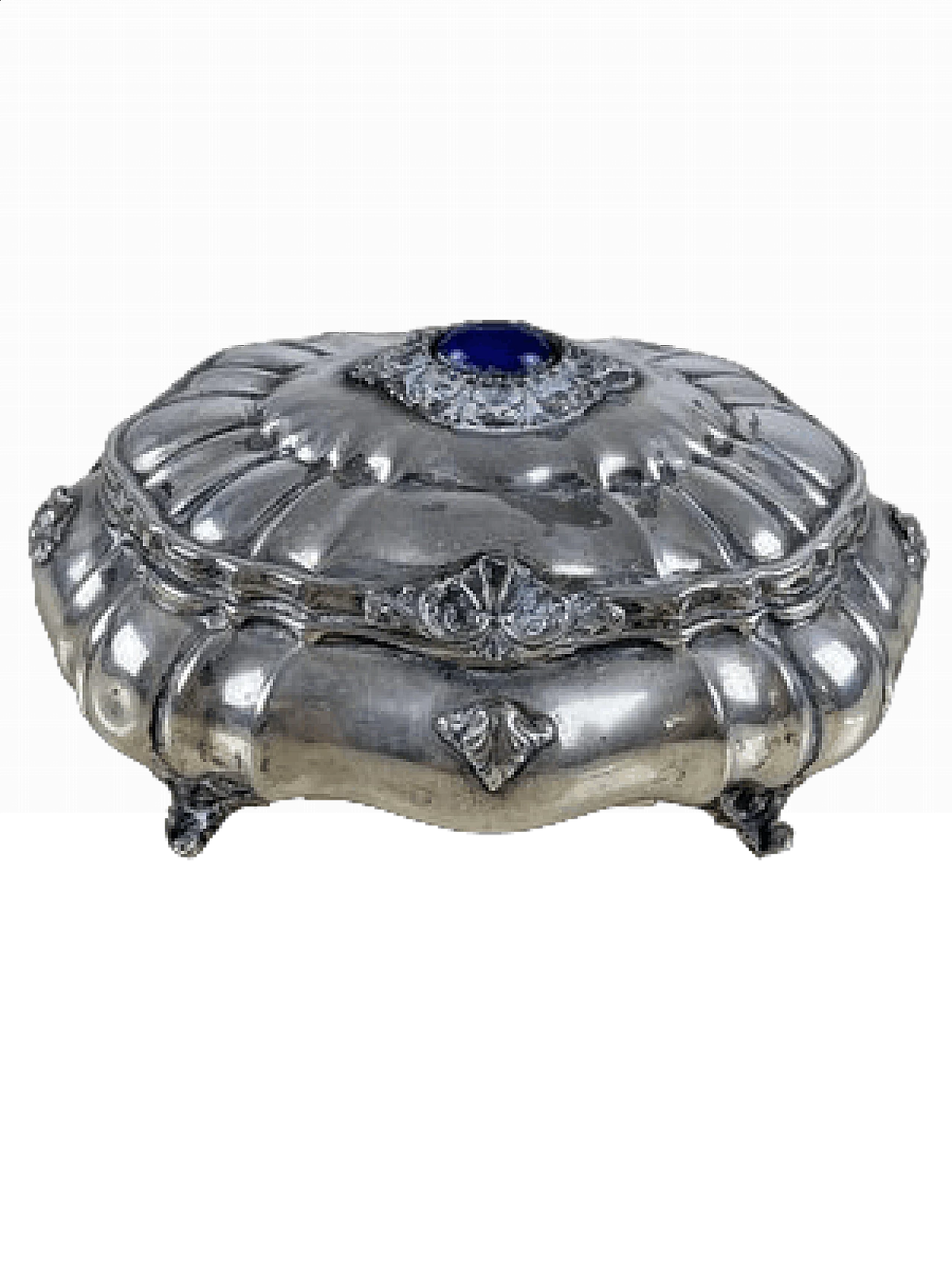 Jewellery box in 800 silver with lapis lazuli, 1960s 12