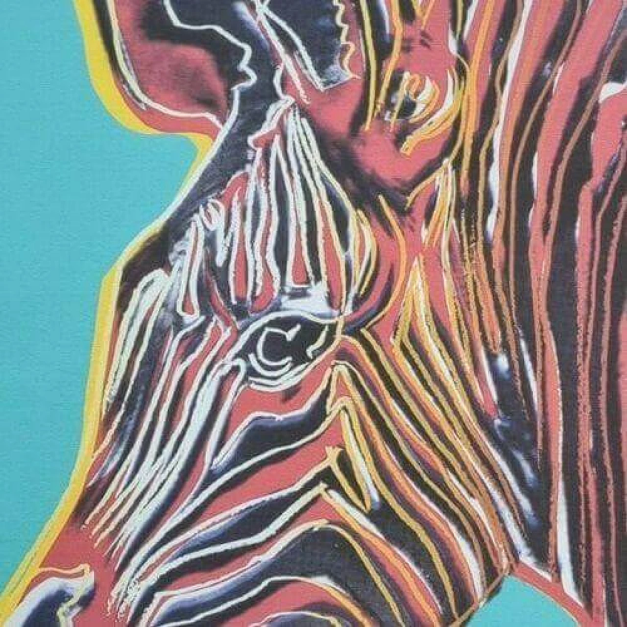 Zebra, litografia, riproduzione da Andy Warhol 4