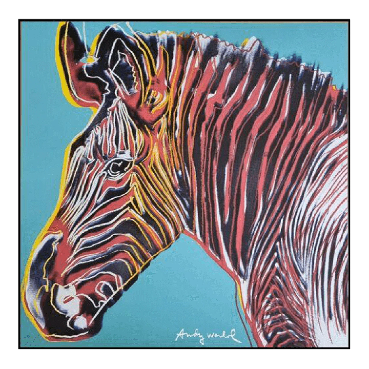 Zebra, litografia, riproduzione da Andy Warhol 7