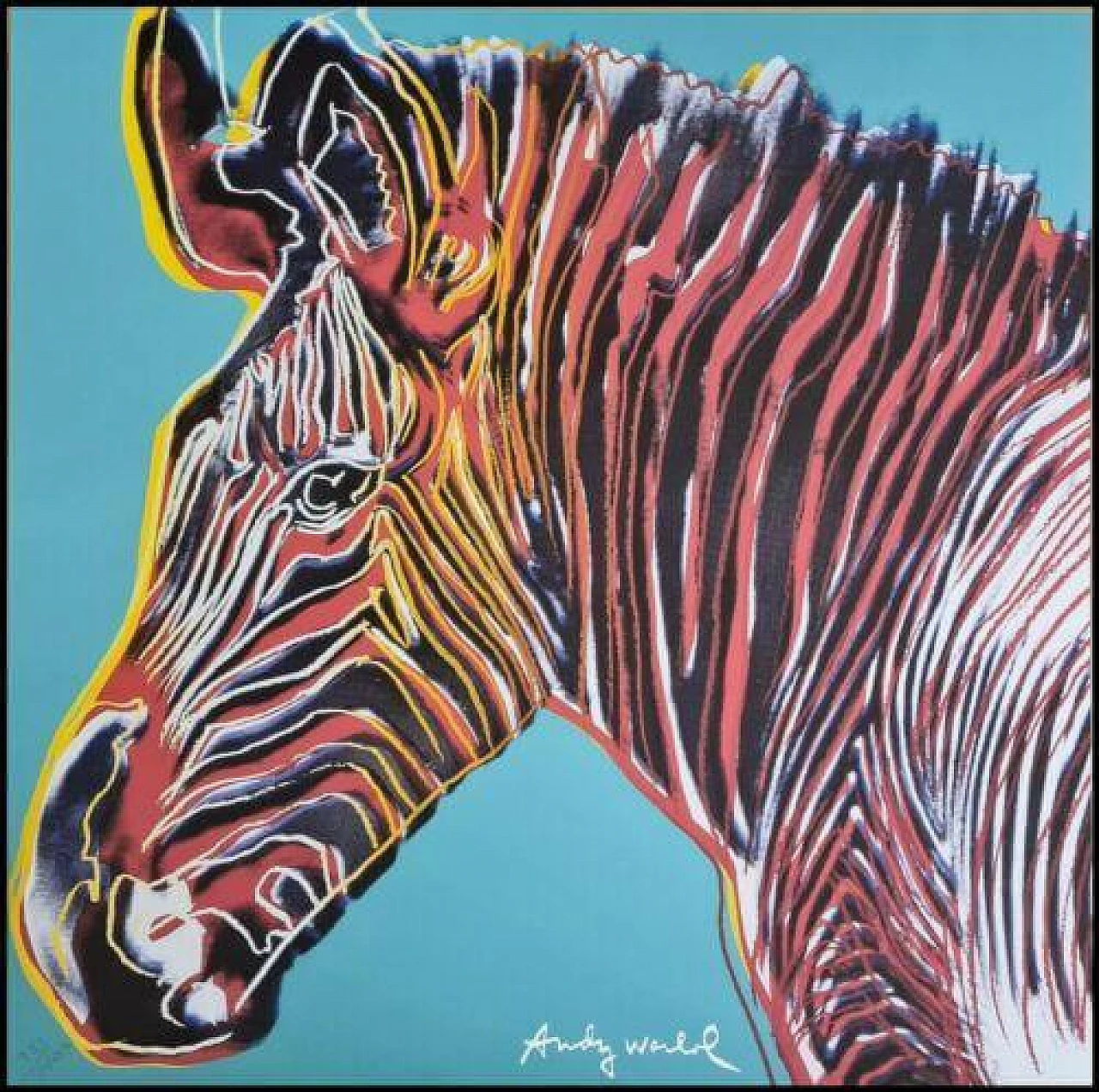 Zebra, litografia, riproduzione da Andy Warhol 11