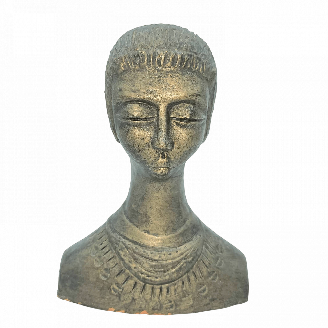 Faenza terracotta half-bust of a young girl, 1940s 16