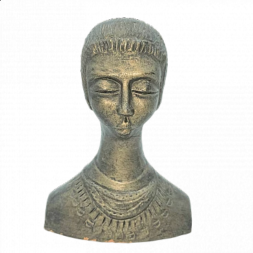 Faenza terracotta half-bust of a young girl, 1940s