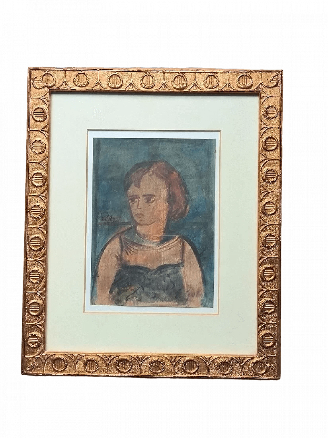 Emilio Gola, Study of a young girl, gouache on paper, 1914 17