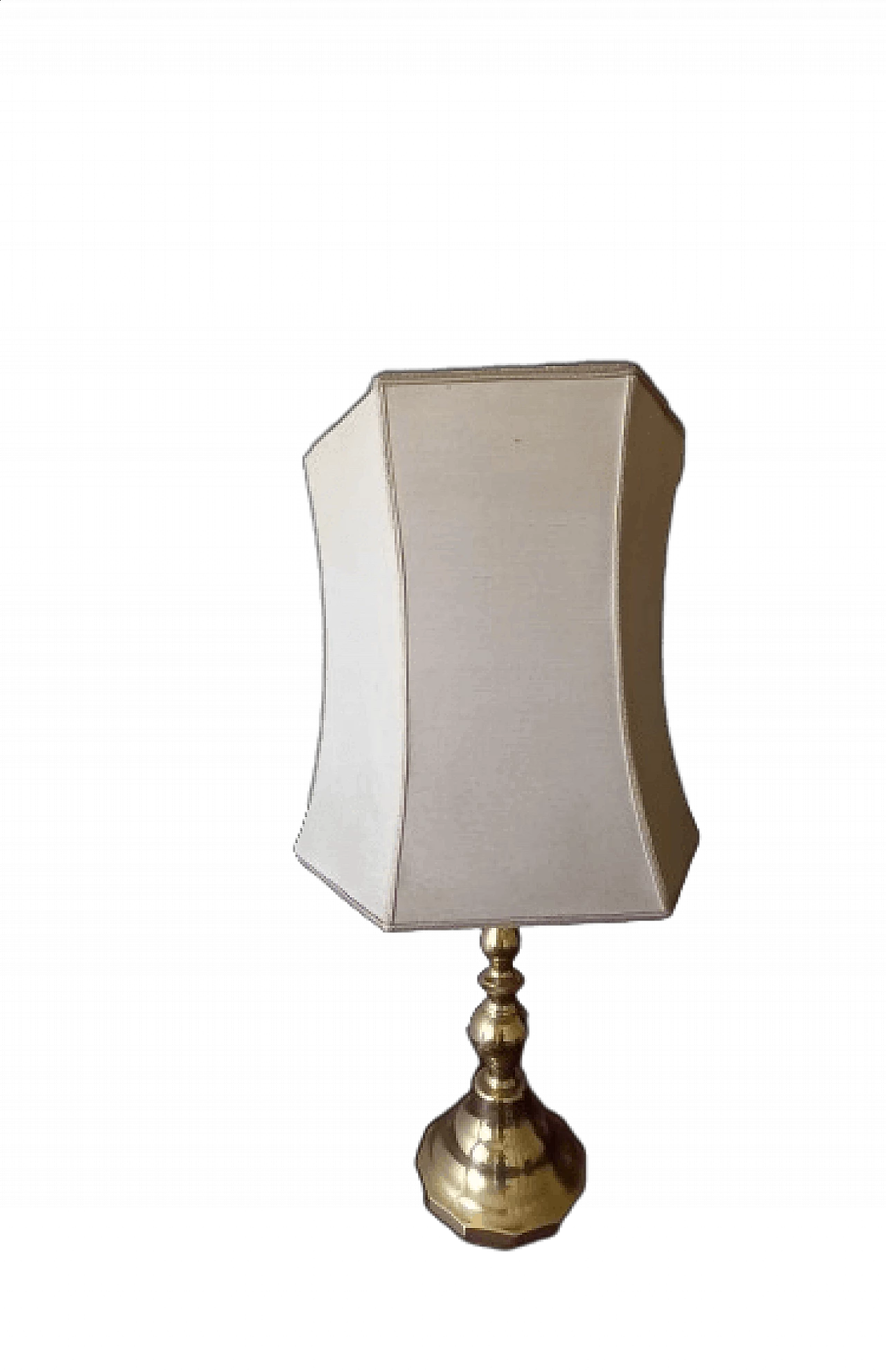 Brass table lamp with fabric lampshade 4