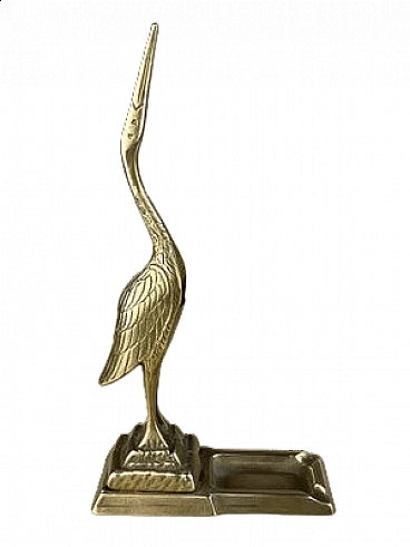 Brass ashtray with flamingo, 1960s