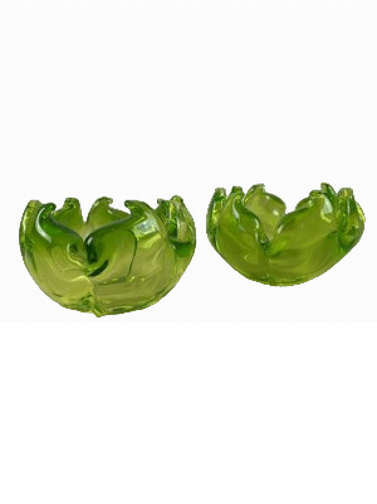 Pair of green Murano glass ashtrays, 1980s 11