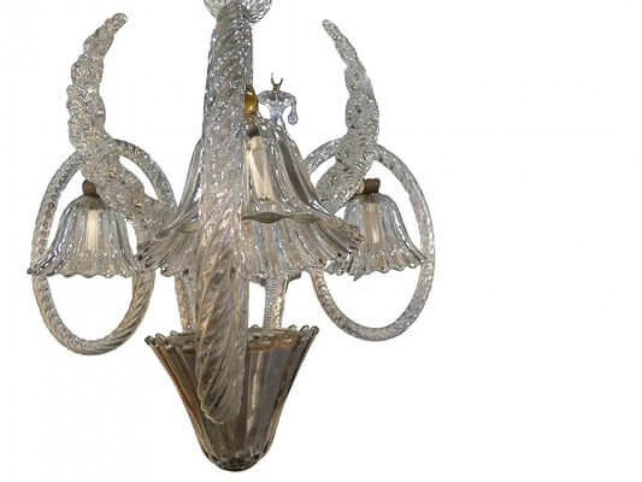 Art Deco Murano glass chandelier by Barovier & Toso, 1940s 4