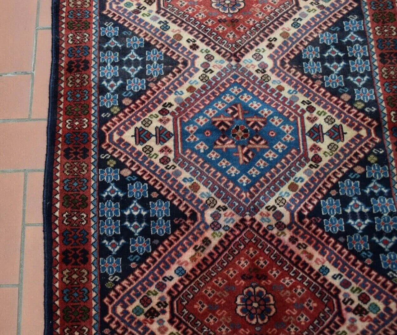 Turkish wool Yalameh rug, 1970s 3