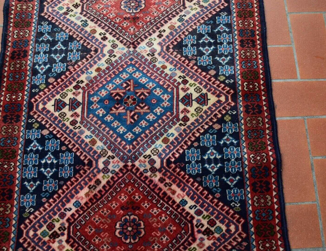 Turkish wool Yalameh rug, 1970s 4