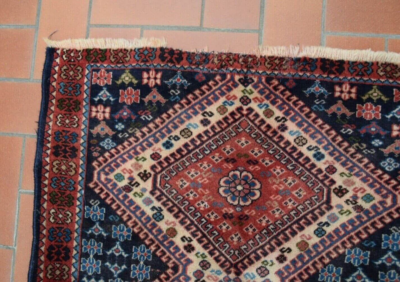 Turkish wool Yalameh rug, 1970s 6