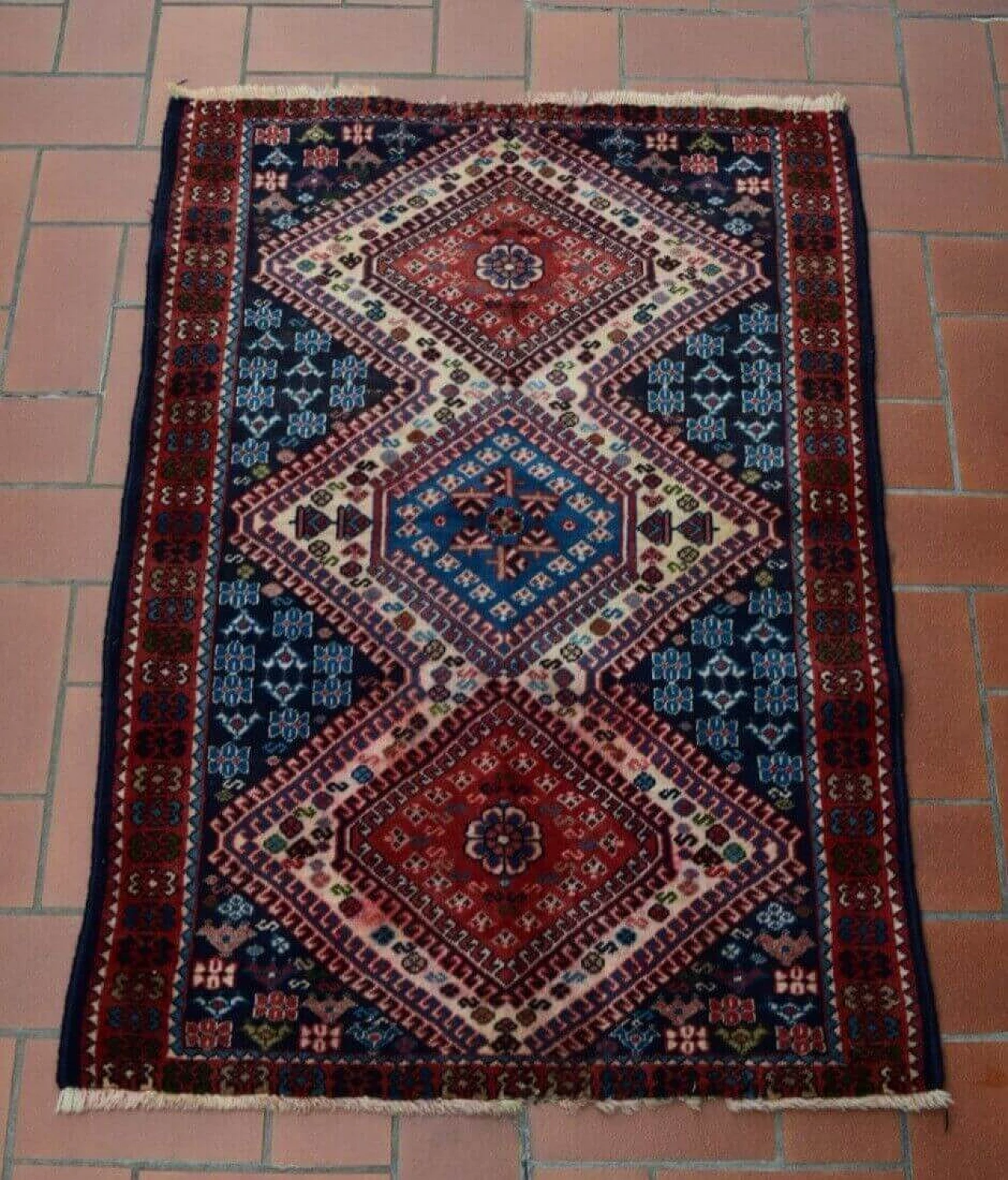 Turkish wool Yalameh rug, 1970s 12