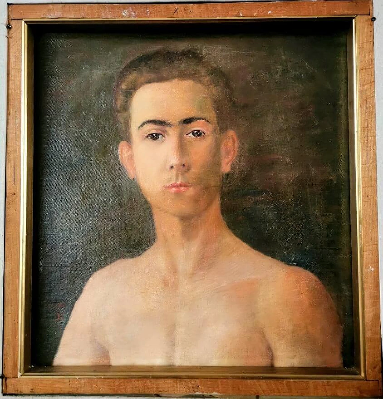 Rossi, still life - Paretti, male portrait, double-sided oil painting on canvas, 1930s 9