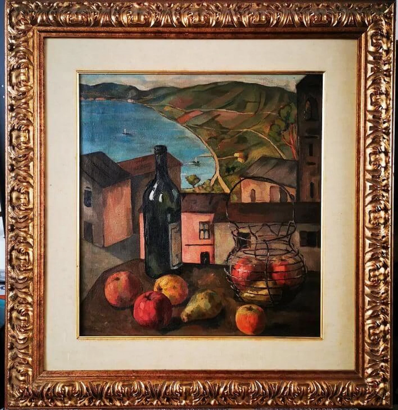 Rossi, still life - Paretti, male portrait, double-sided oil painting on canvas, 1930s 10