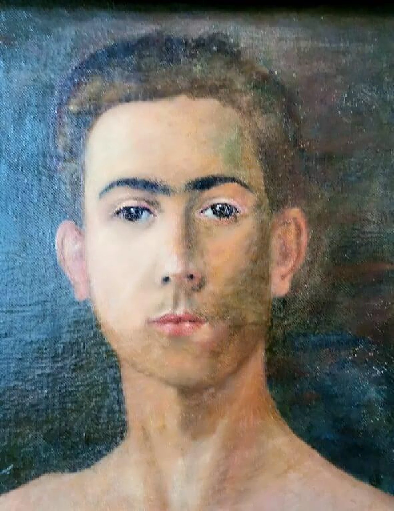 Rossi, still life - Paretti, male portrait, double-sided oil painting on canvas, 1930s 11