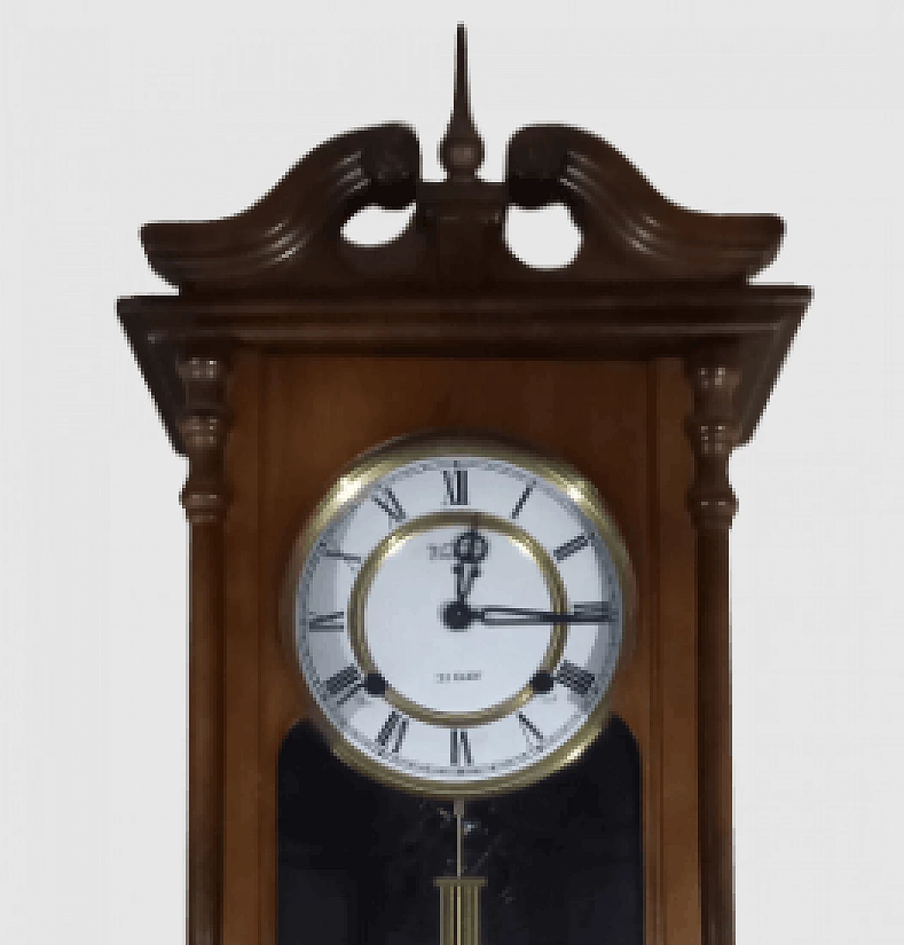 Wood and metal wall pendulum clock 4