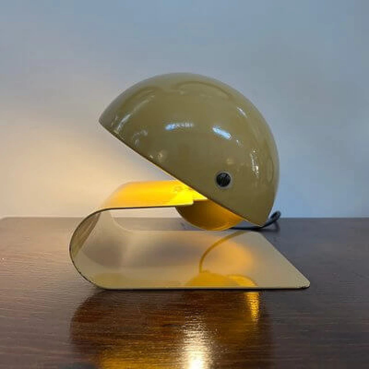 Bugia mustard-coloured table lamp by Giuseppe Cormio for Guzzini, 1976 4