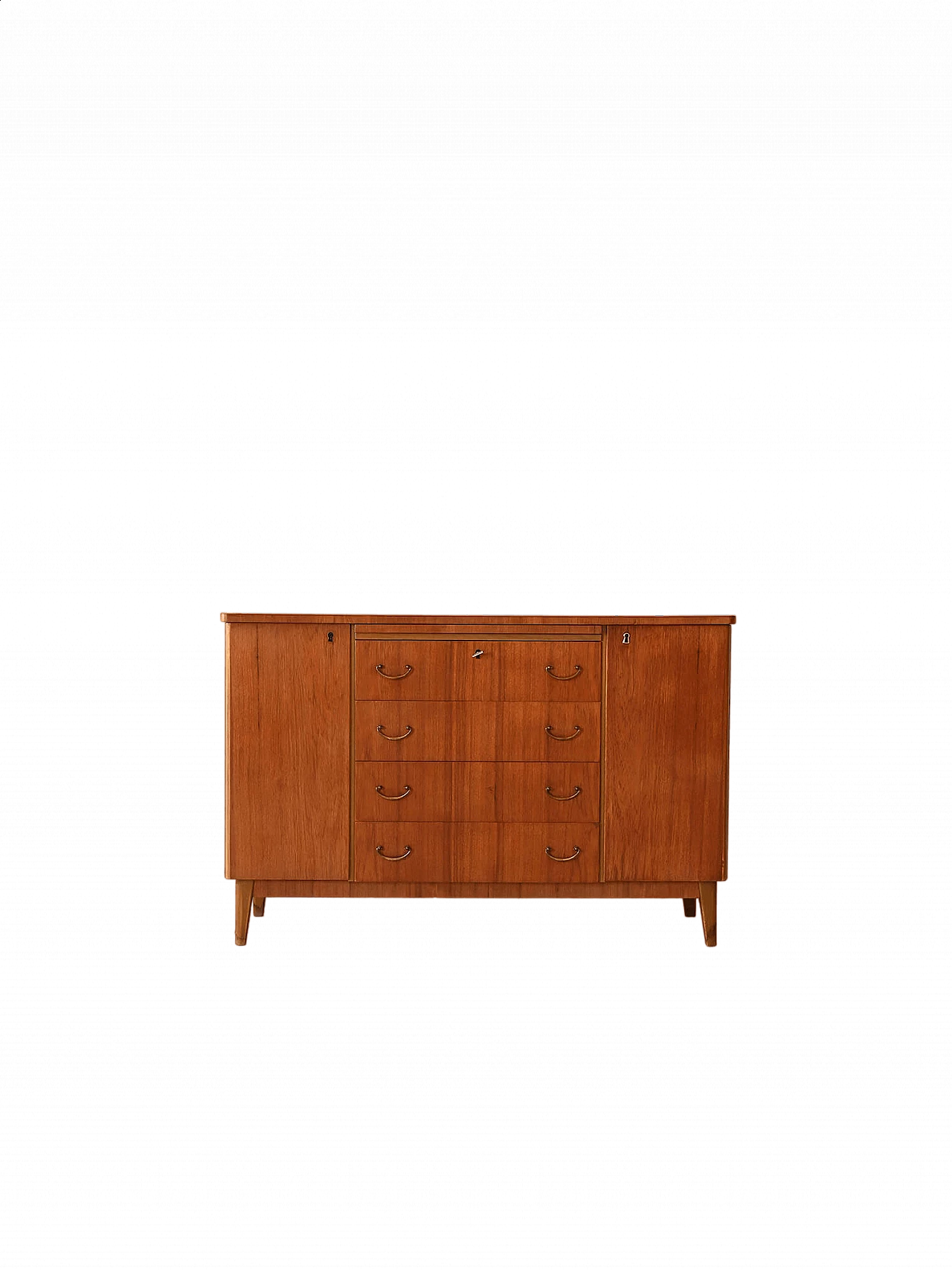 Scandinavian wood sideboard with central drawers, 1950s 13