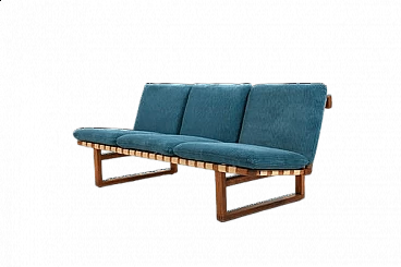 Sofa 211 in oak and velvet by Børge Mogensen for Fredericia, 1950s