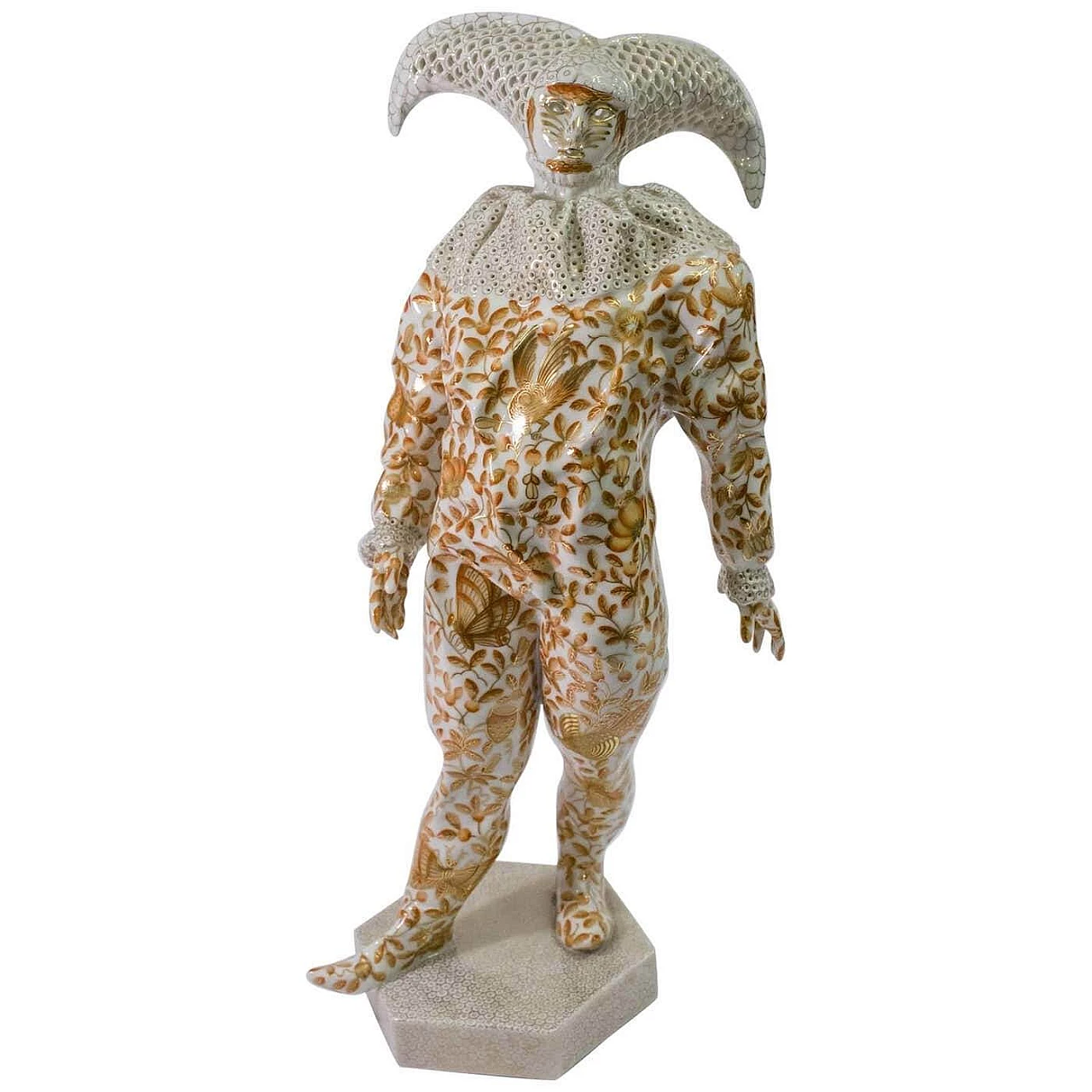 Statuina di maschera di Venezia in porcellana ungherese Herend di Gyorgy Farkasréti, 1998 11