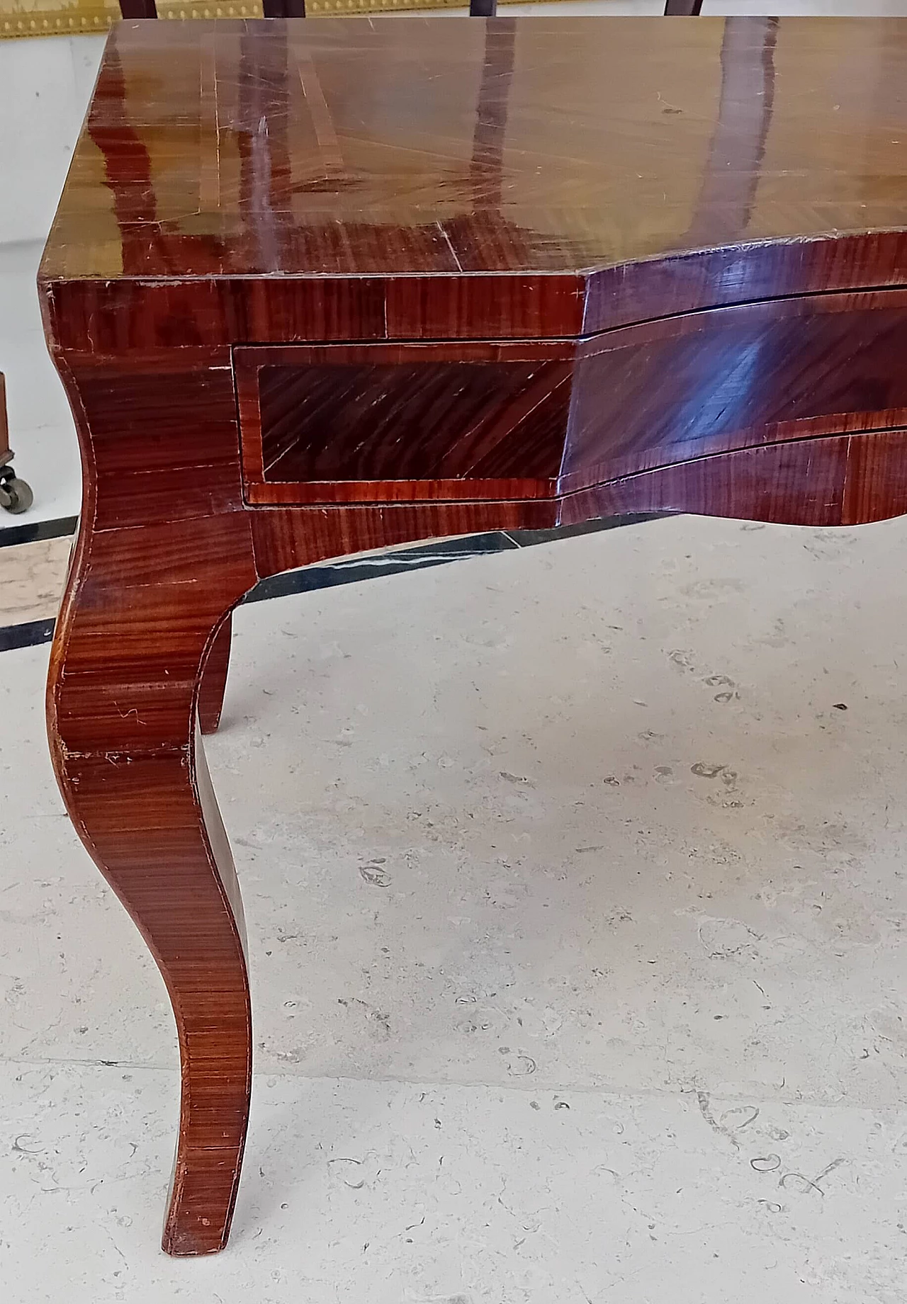 Violet ebony and bois de rose veneered Louis XV model desk 4