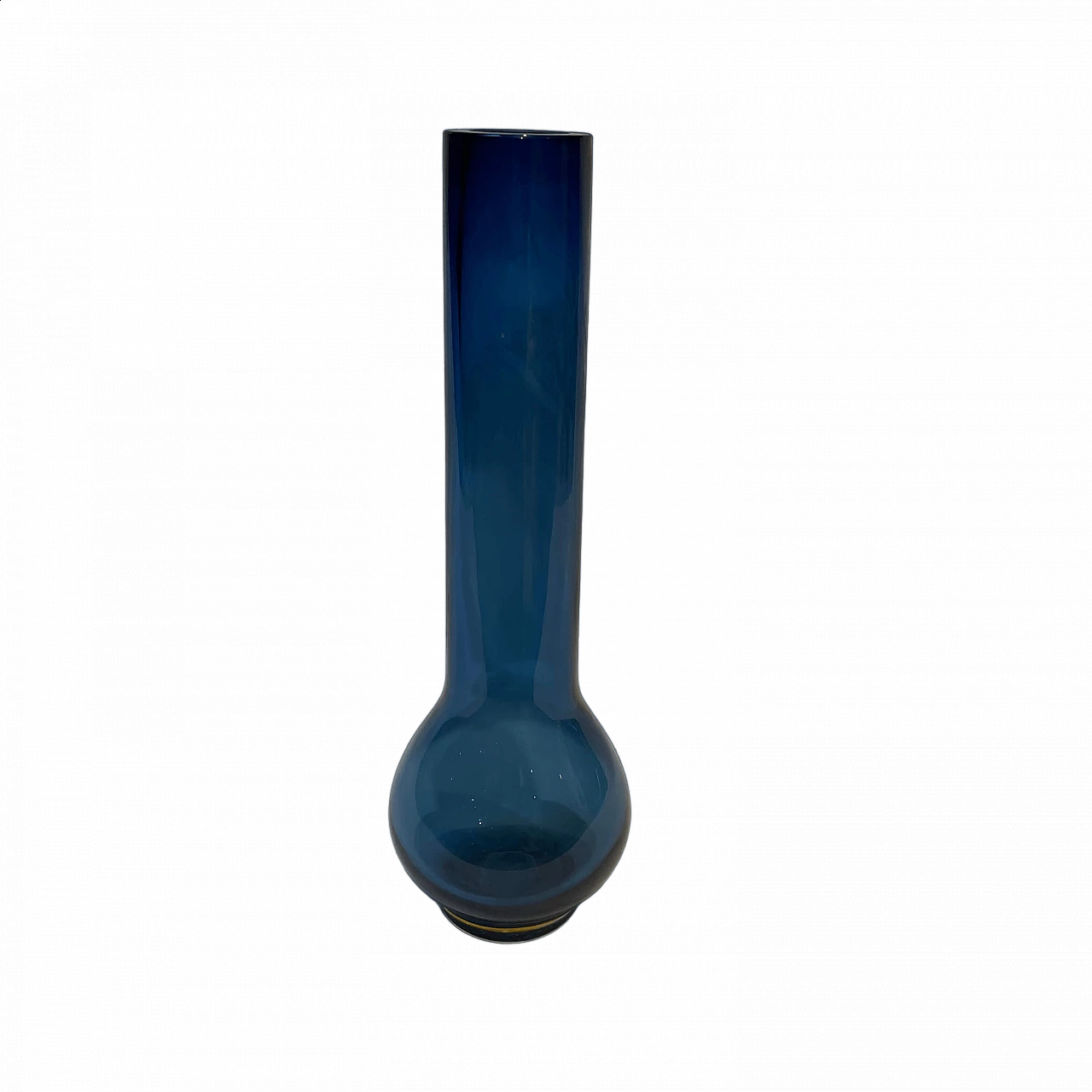 Vaso ad ampolla in vetro di Murano blu di Laura de Santillana, anni '80 7