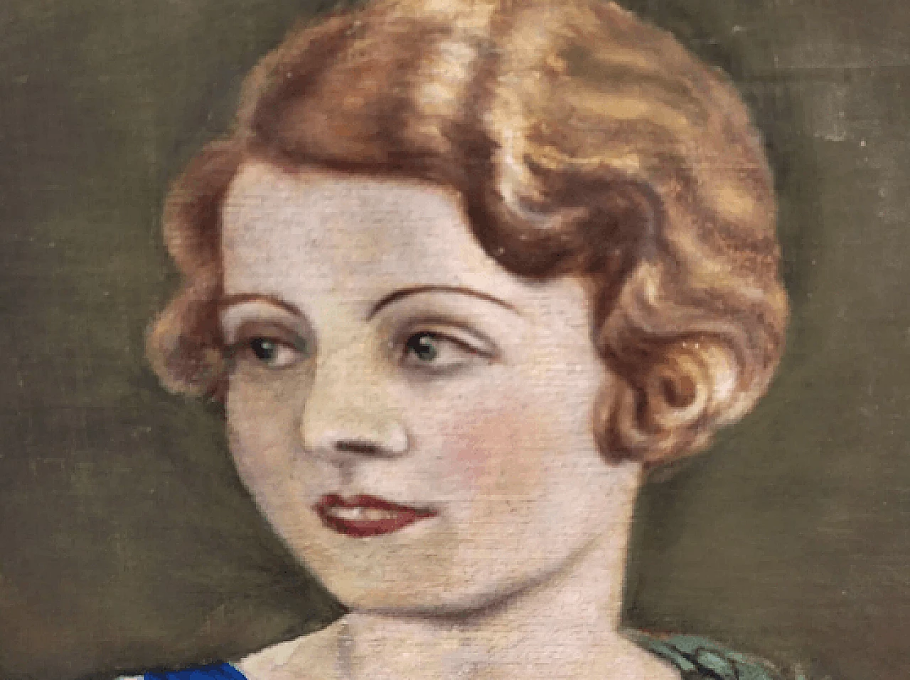 Portrait of a woman, oil on canvas, 1940s 4