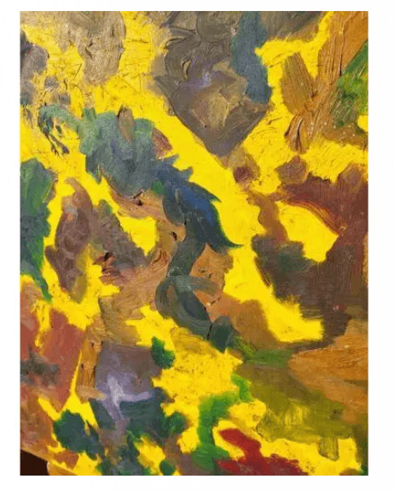 Abstract painting in shades of yellow and orange, late 20th century 1