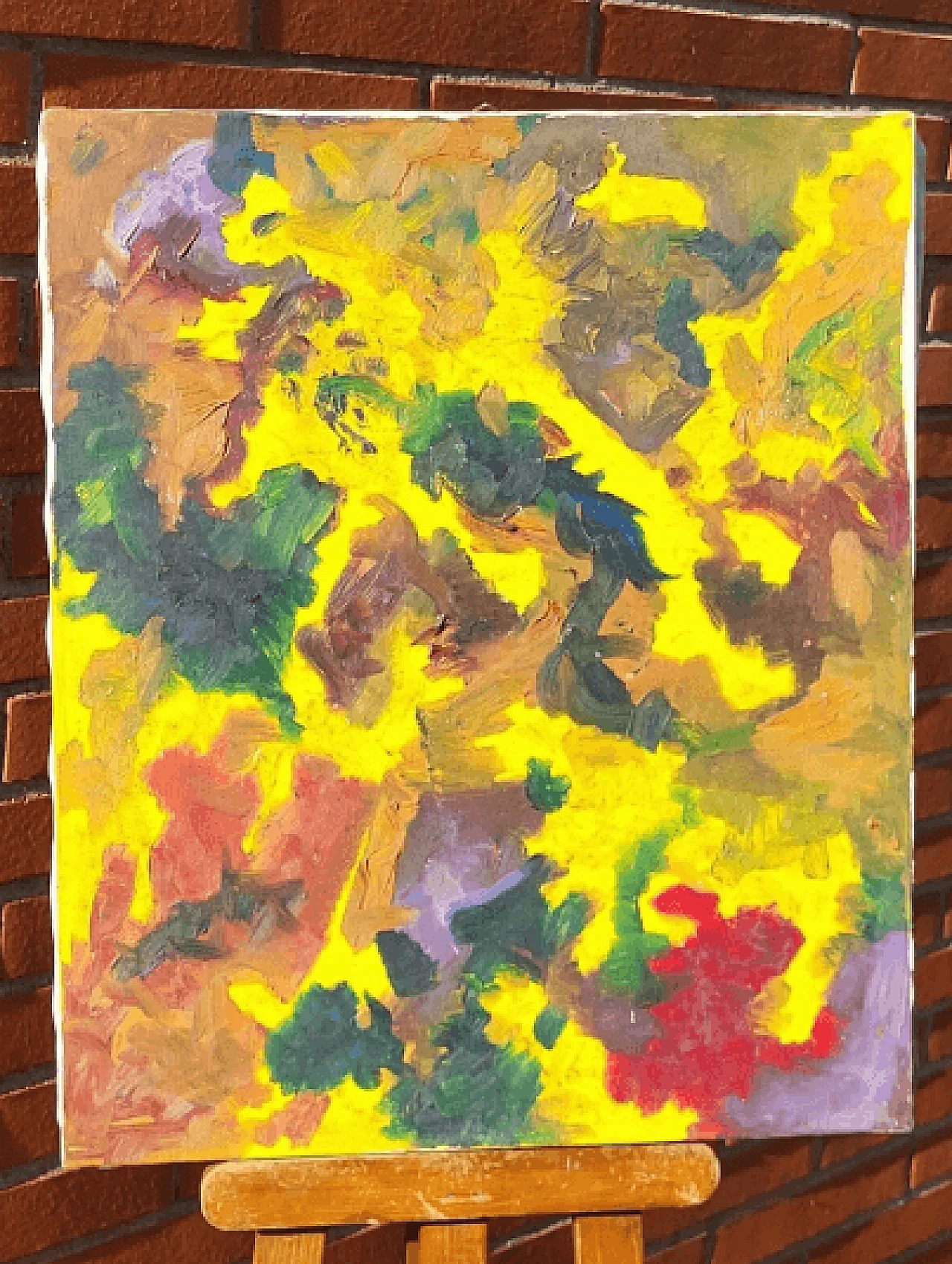 Abstract painting in shades of yellow and orange, late 20th century 2