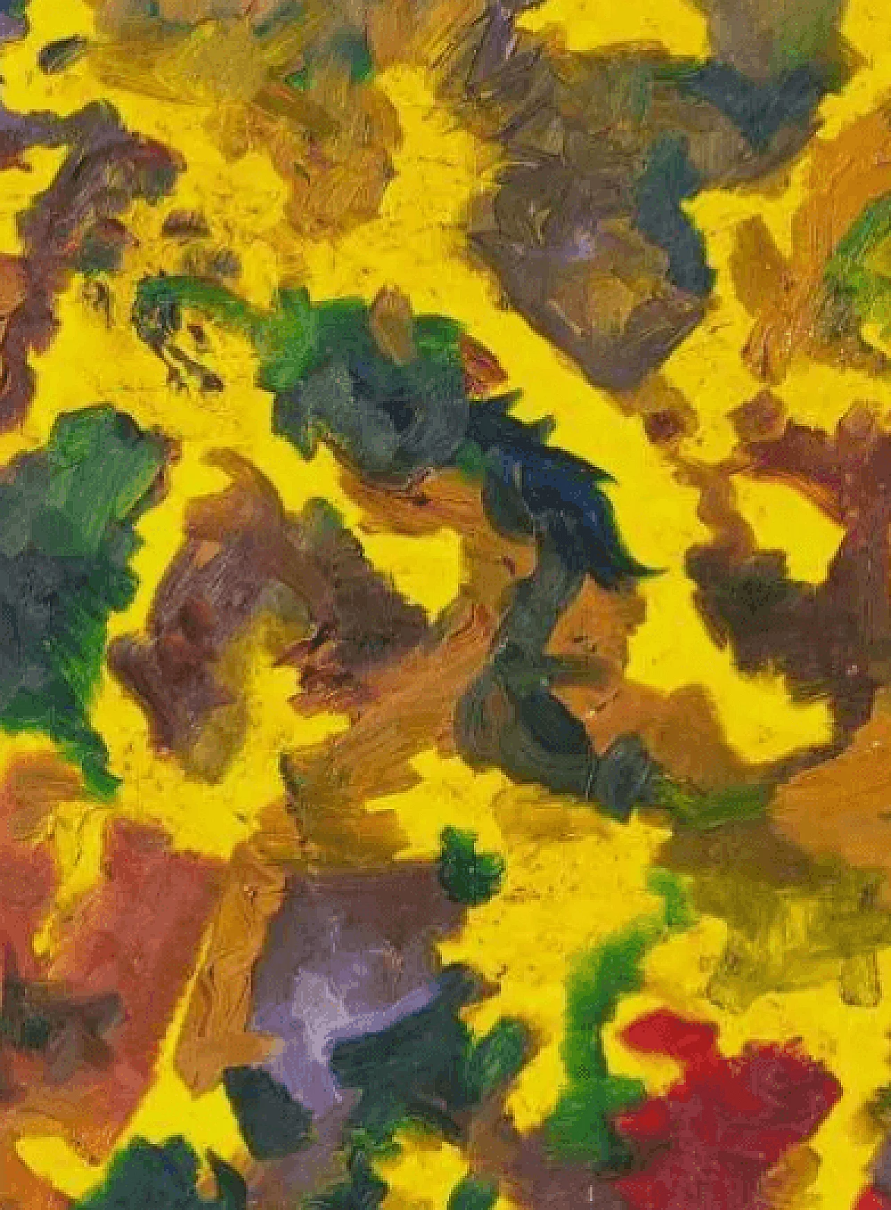 Abstract painting in shades of yellow and orange, late 20th century 4