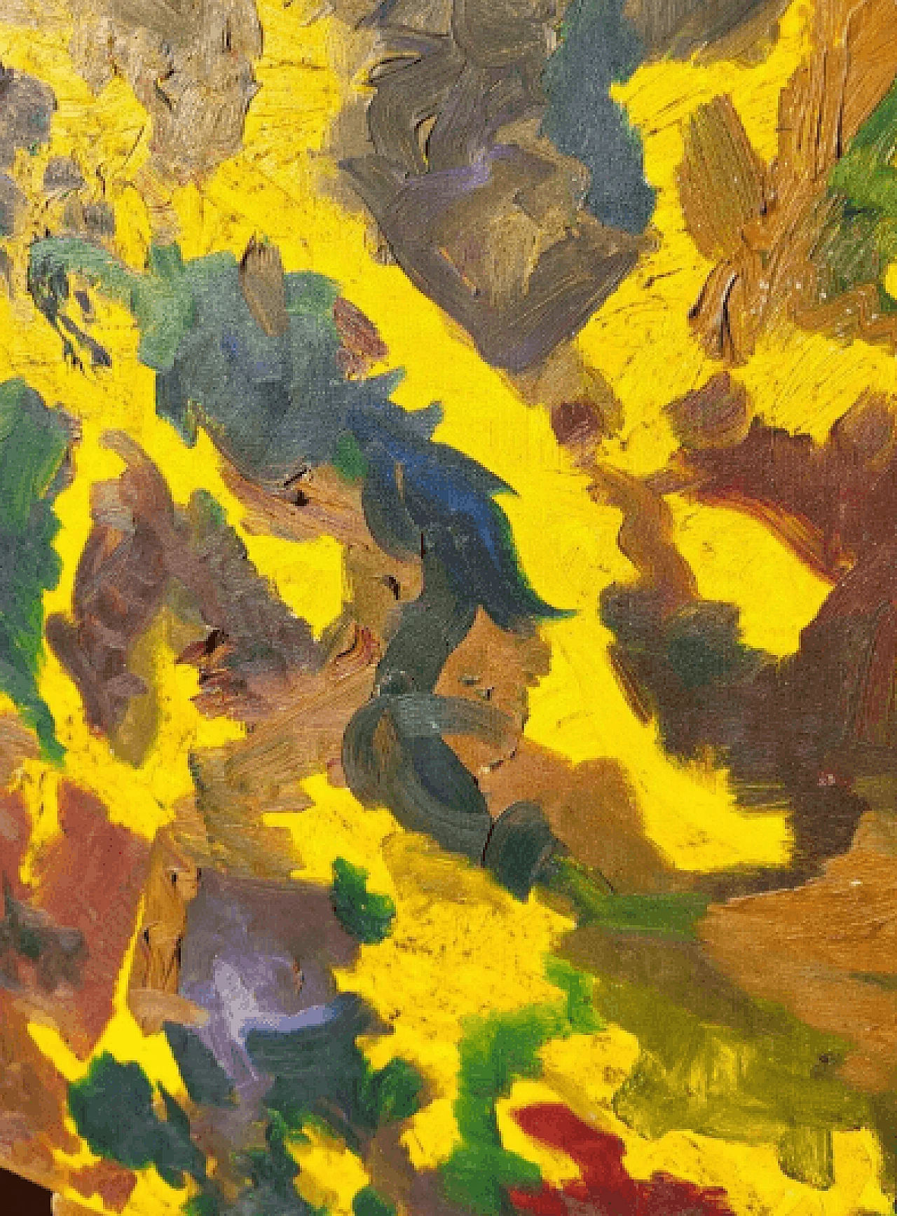 Abstract painting in shades of yellow and orange, late 20th century 7