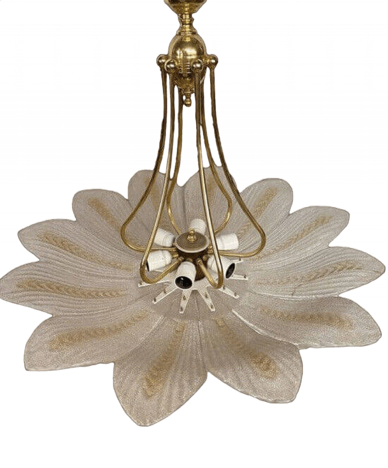 Murano glass chandelier with 12 leaves, late 20th century 10