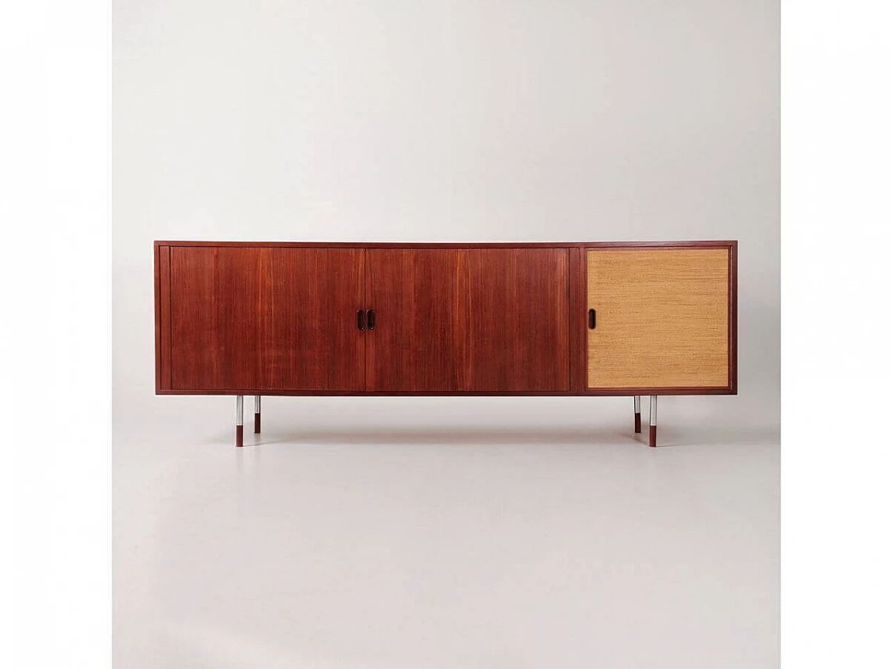 Credenza danese in teak e metallo di Arne Vodder per Sibast, anni '60 1