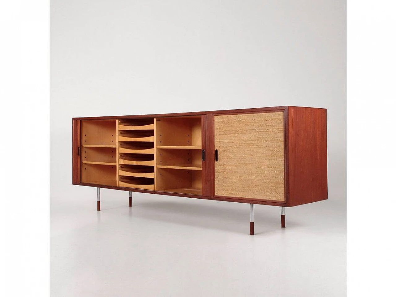 Credenza danese in teak e metallo di Arne Vodder per Sibast, anni '60 4