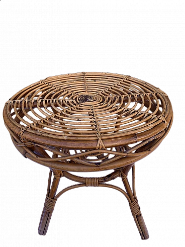 Bamboo and rattan coffee table, 1960s