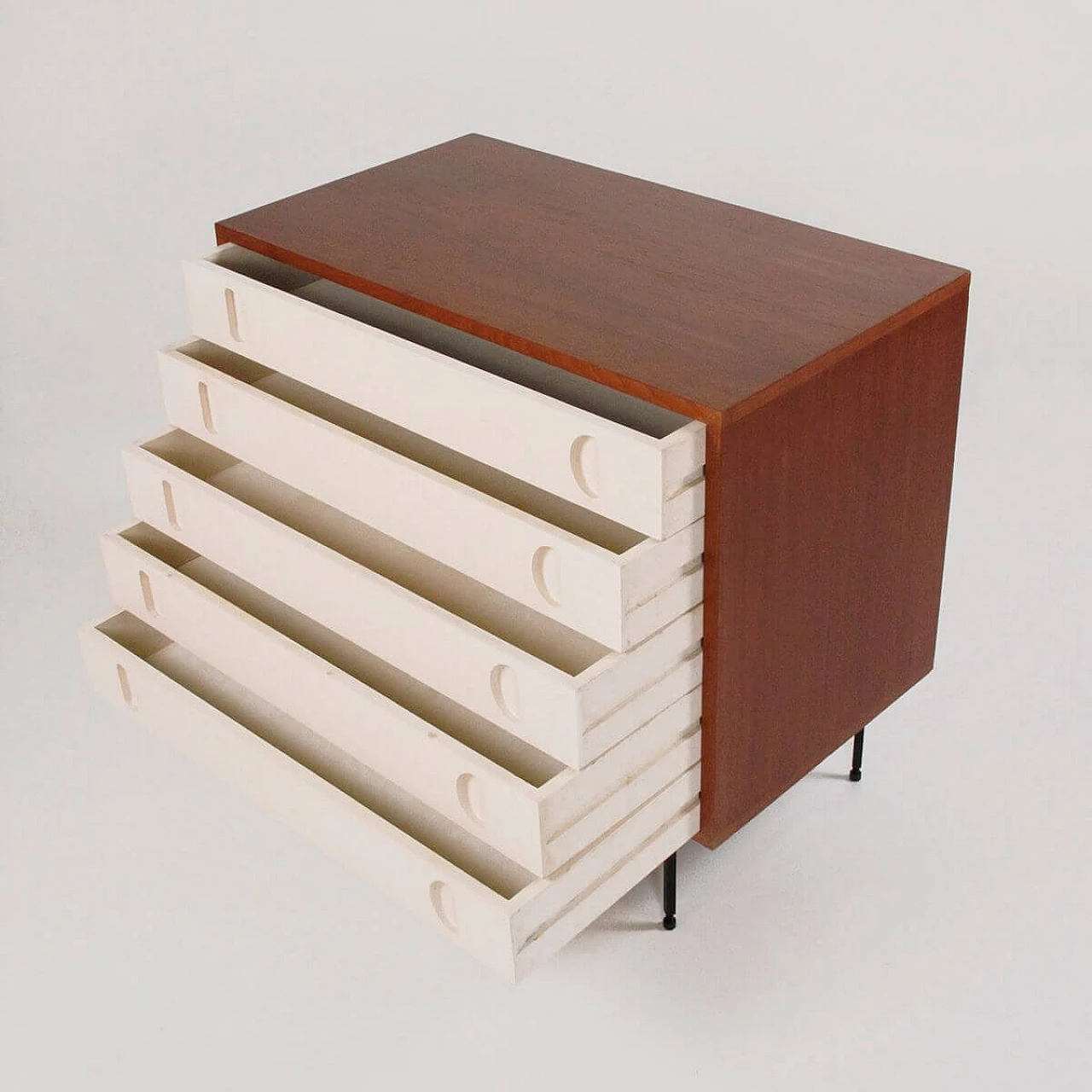 Teak chest of drawers by Campo and Graffi for Home, 1950s 5