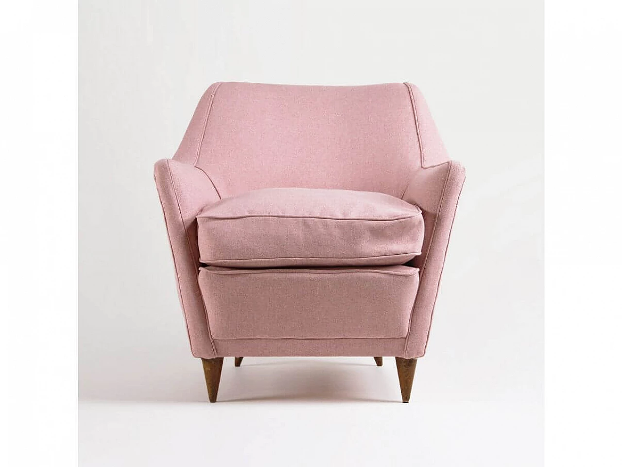 Pink fabric armchair, 1950s 1