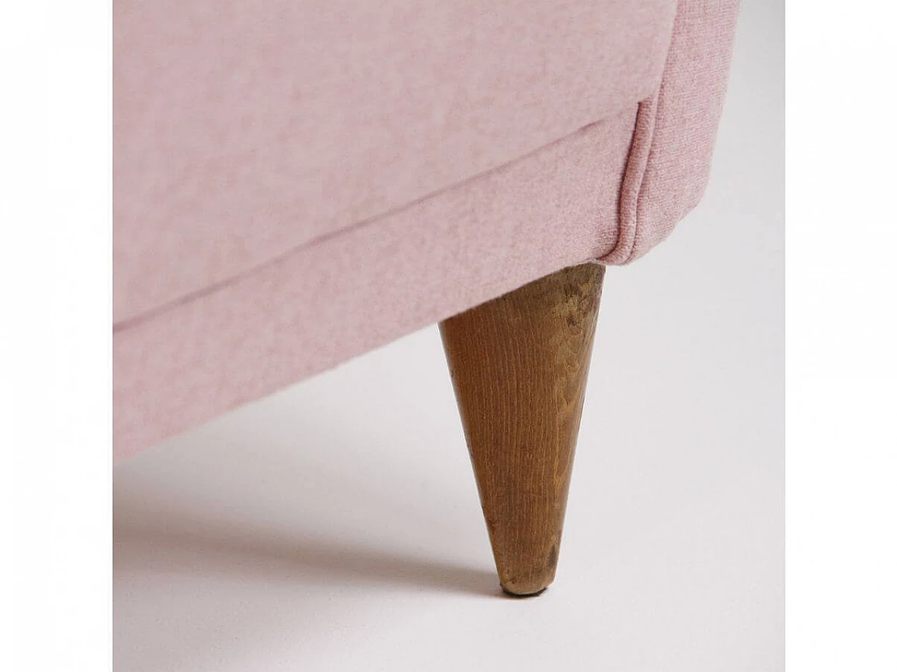 Pink fabric armchair, 1950s 4