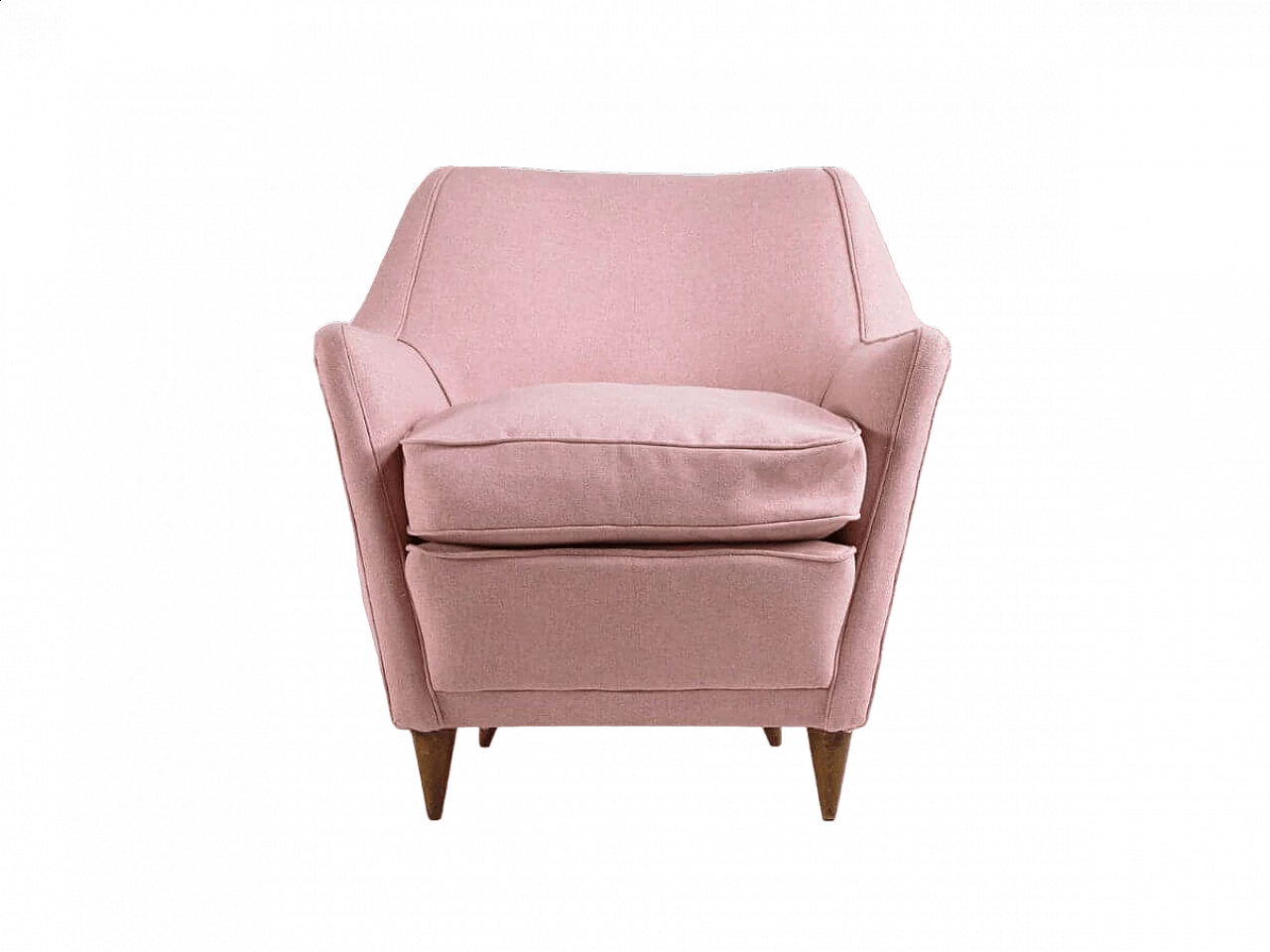 Pink fabric armchair, 1950s 10