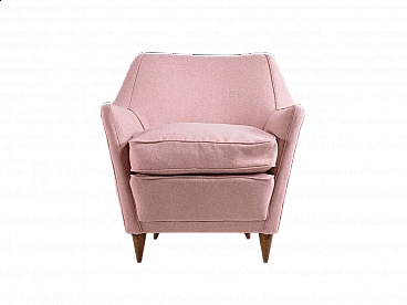 Pink fabric armchair, 1950s